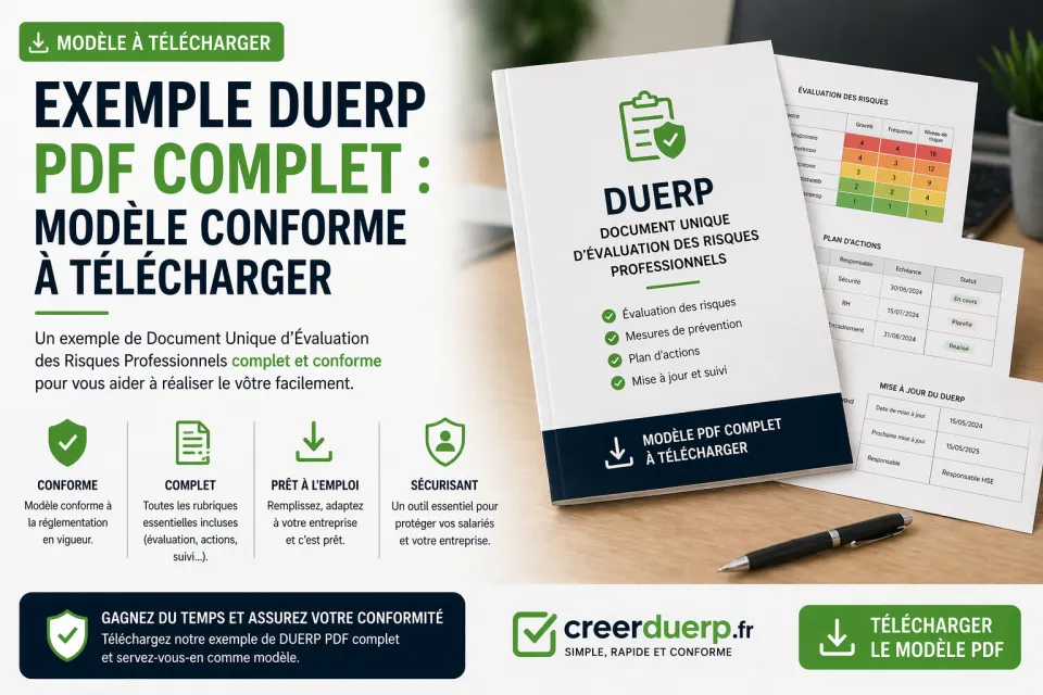 Exemple DUERP PDF complet : modele conforme a telecharger