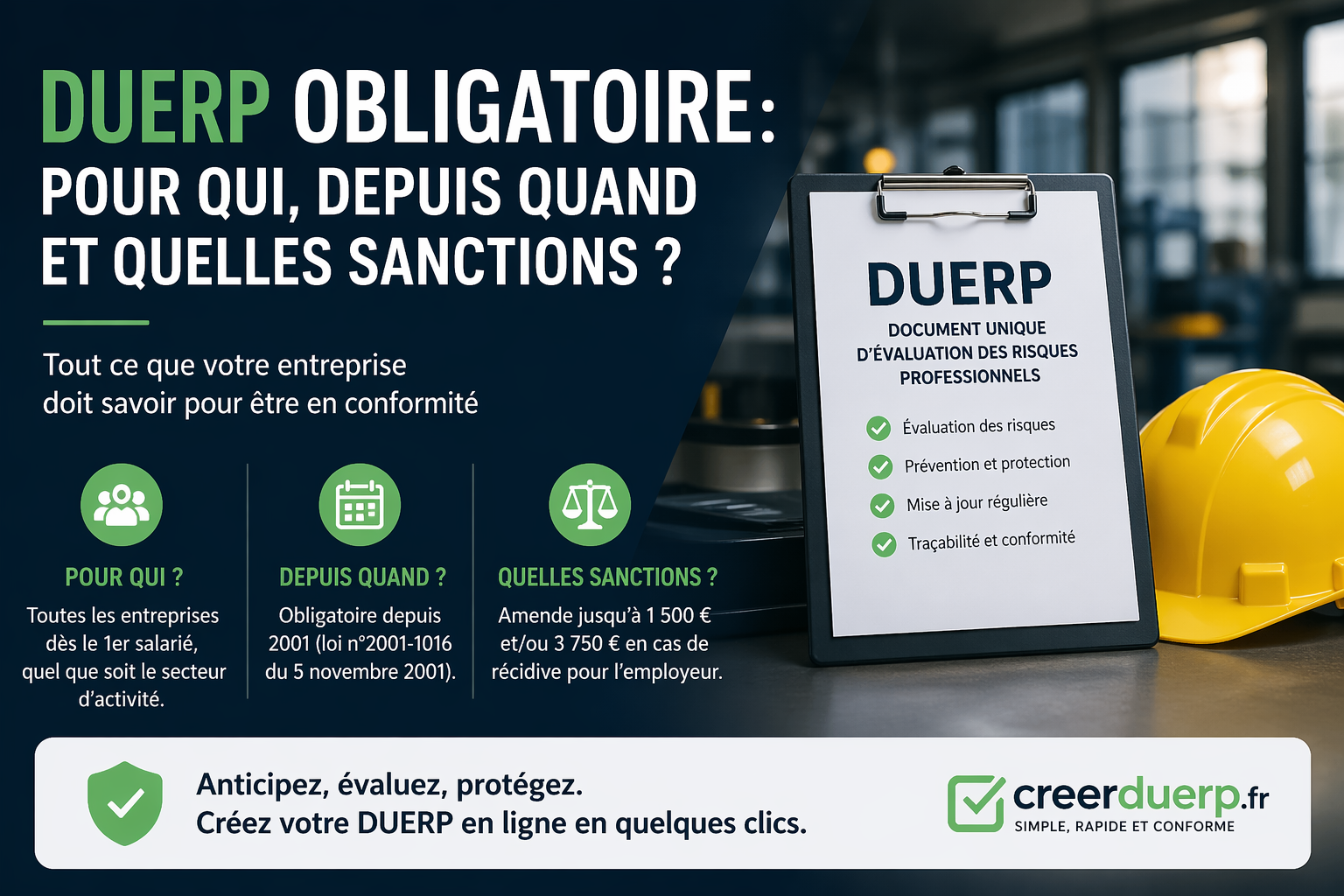 Document Unique Évaluation risques professionnels obligatoire pour les employeurs