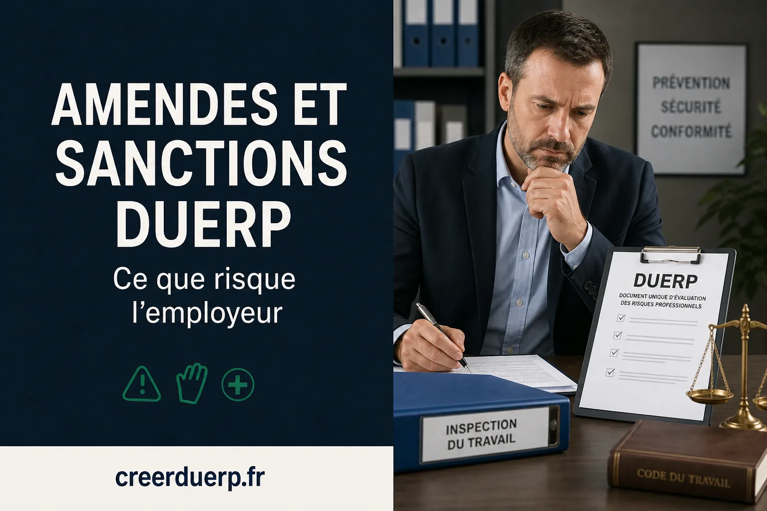 Illustration DUERP amende sanctions duerp - prevention des risques professionnels