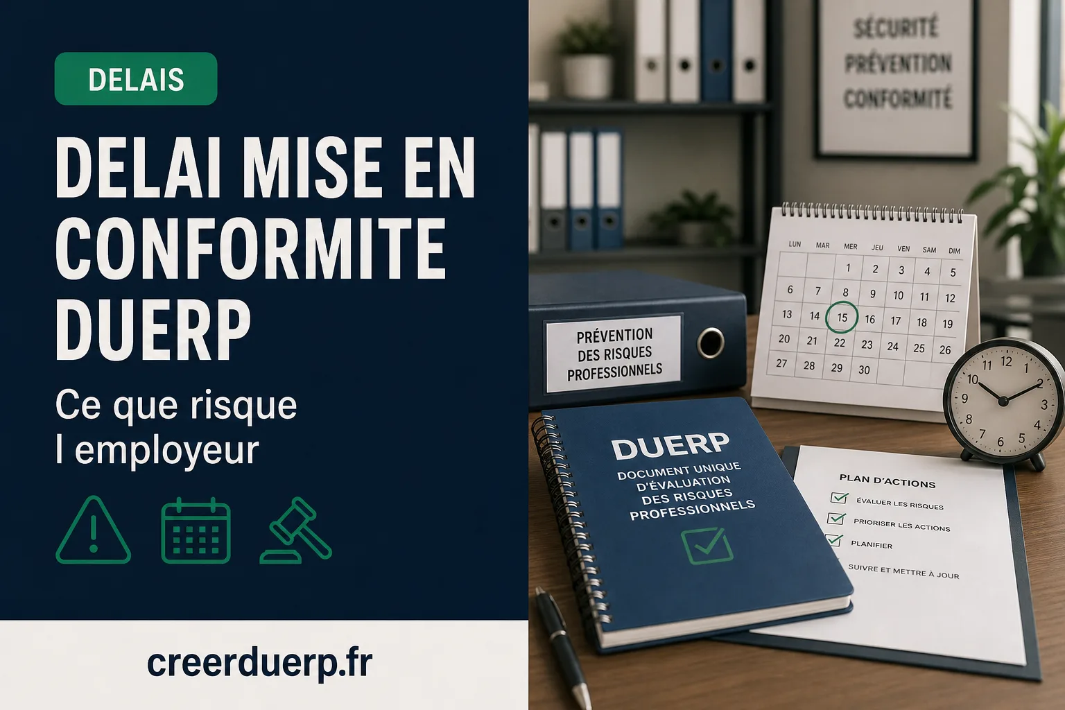 Illustration DUERP delai mise en conformite duerp - prevention des risques professionnels