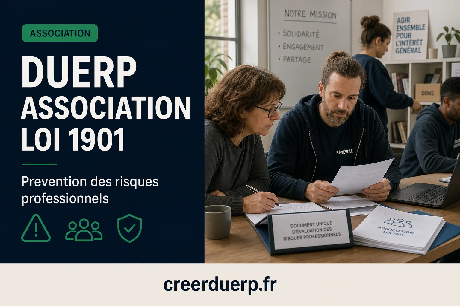 Illustration DUERP duerp association loi 1901 - prevention des risques professionnels