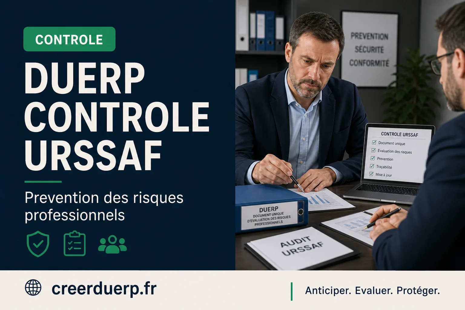 Illustration DUERP duerp controle urssaf - prevention des risques professionnels