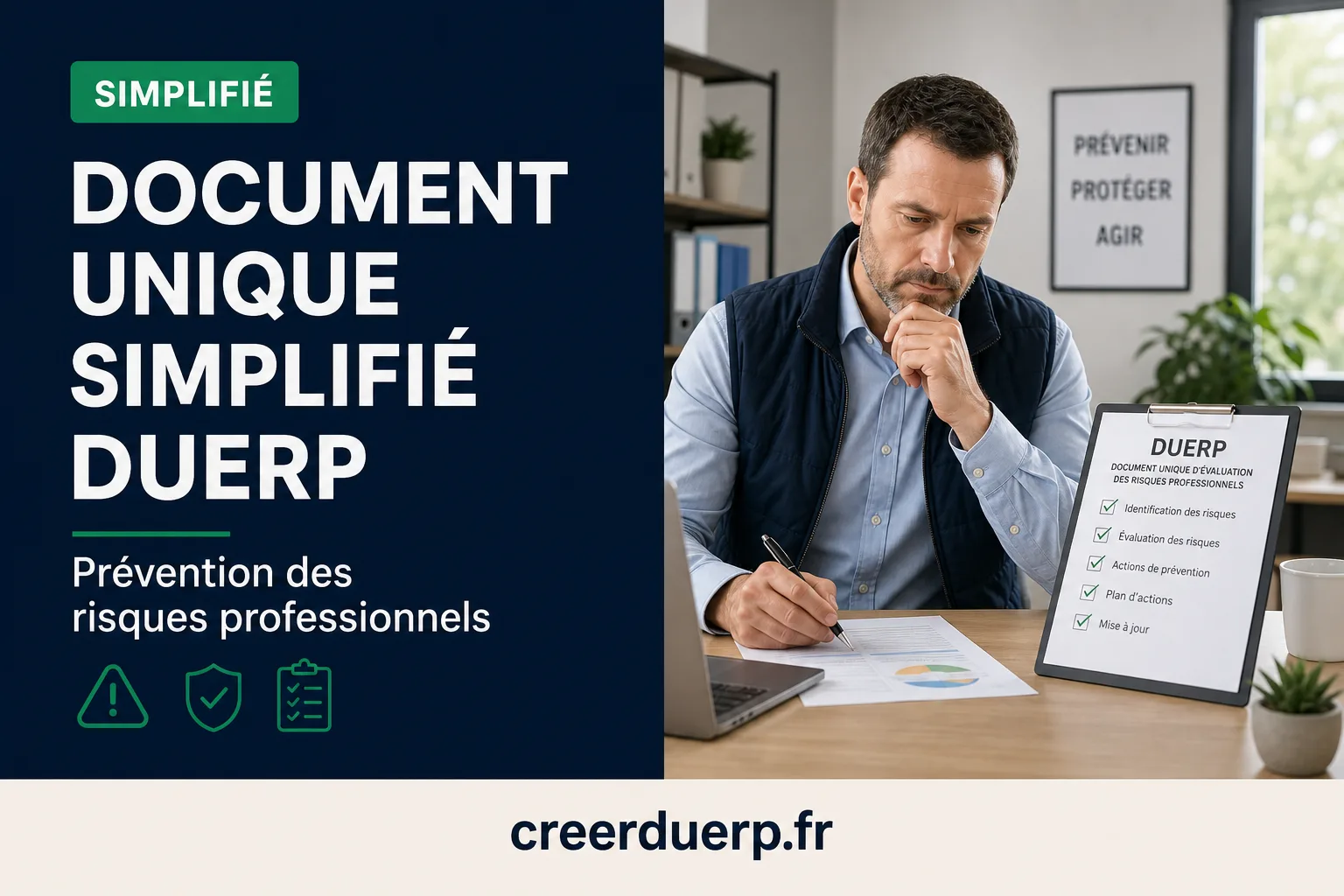 Illustration DUERP document unique simplifie duerp - prevention des risques professionnels
