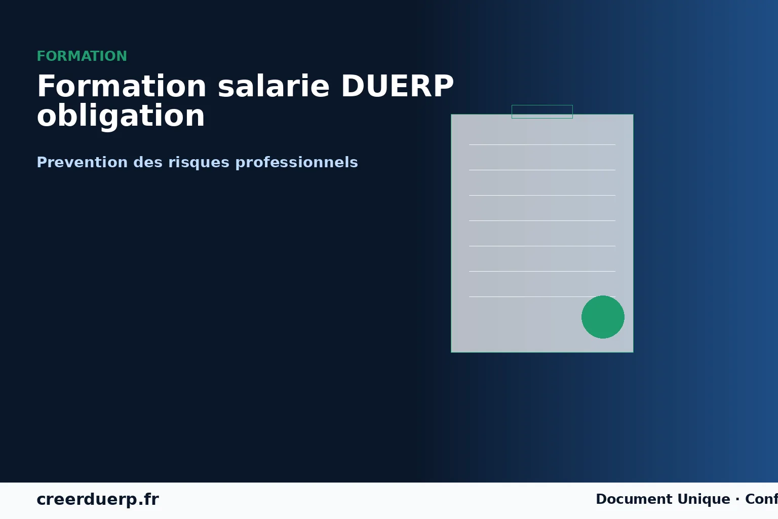 Illustration DUERP formation salarie duerp obligation - prevention des risques professionnels