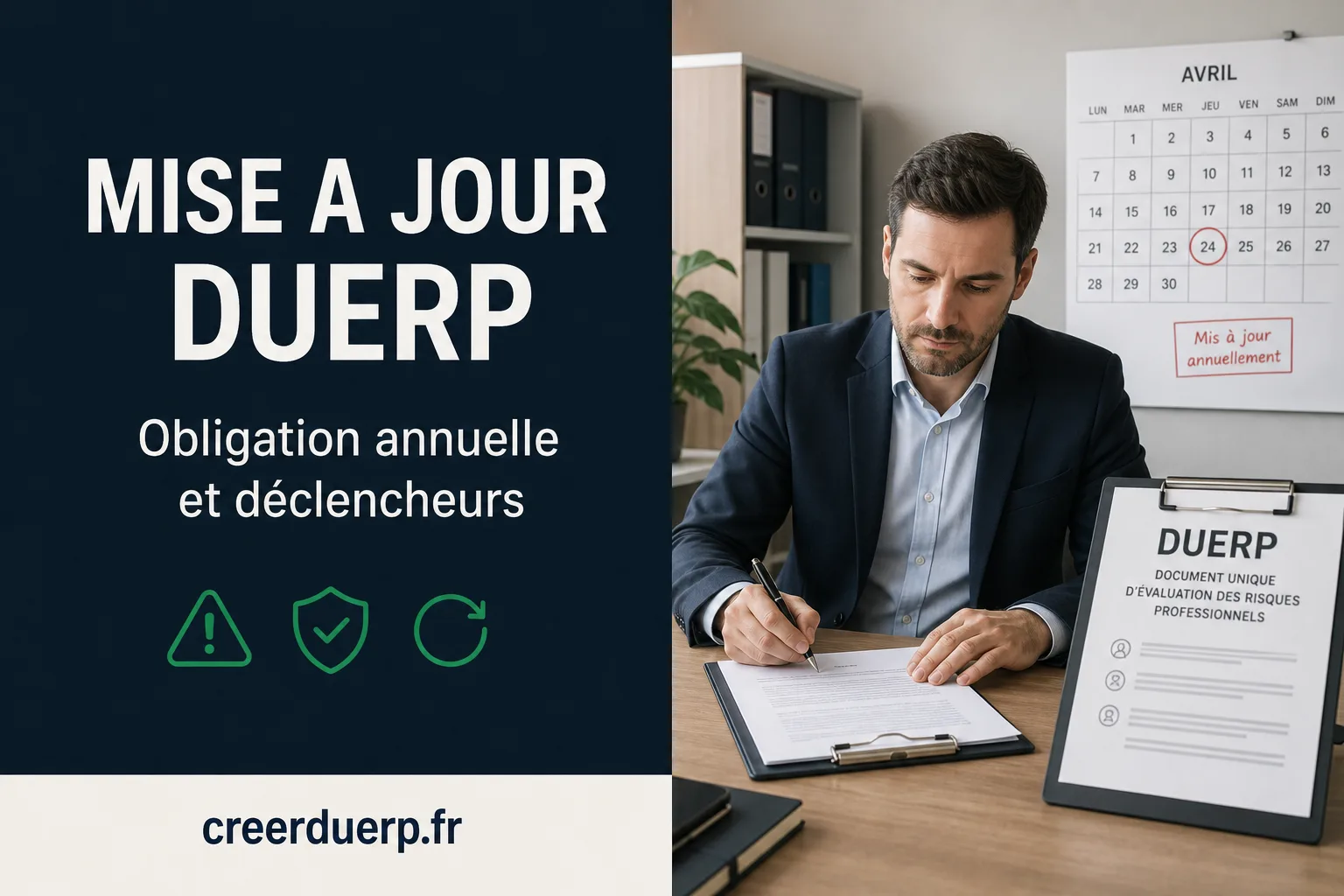 Illustration DUERP duerp mise a jour annuelle obligation - prevention des risques professionnels