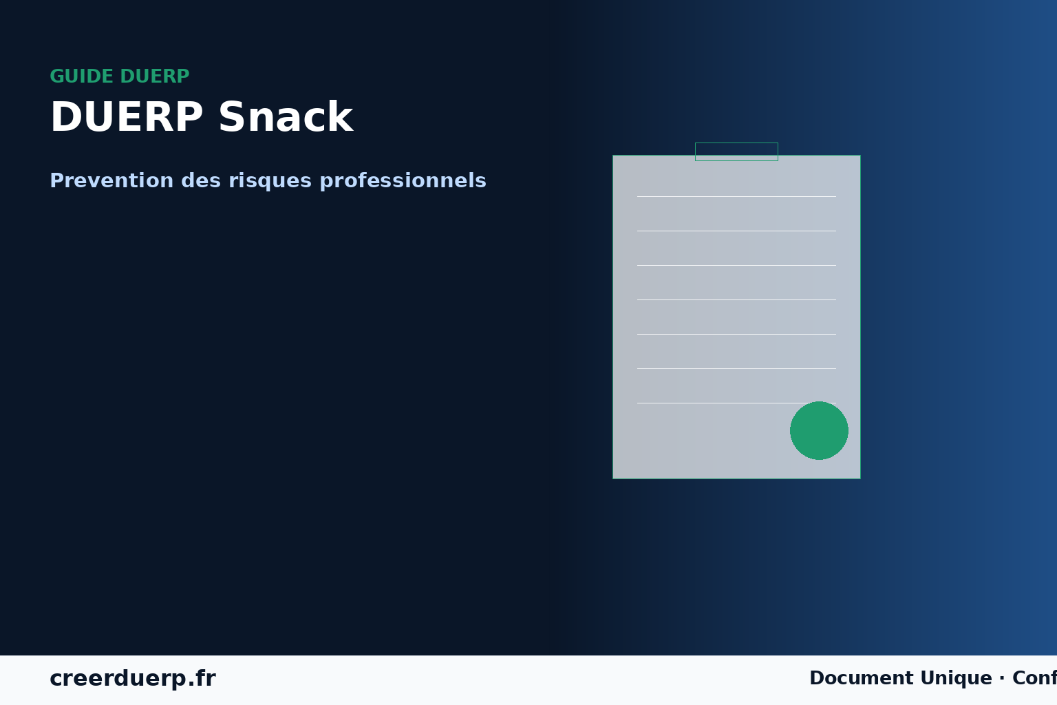 DUERP Snack — prevention des risques professionnels