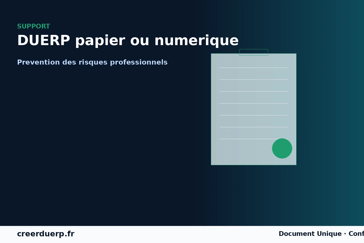 Illustration DUERP duerp papier ou numerique - prevention des risques professionnels