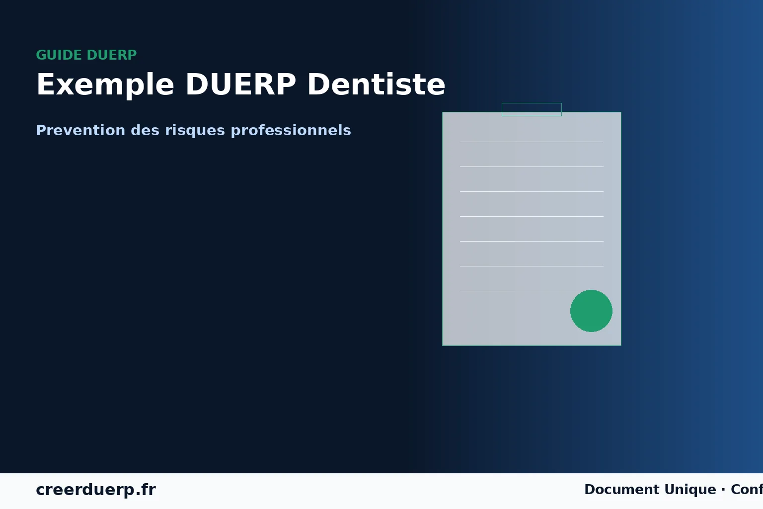 Exemple DUERP Dentiste — prevention des risques professionnels