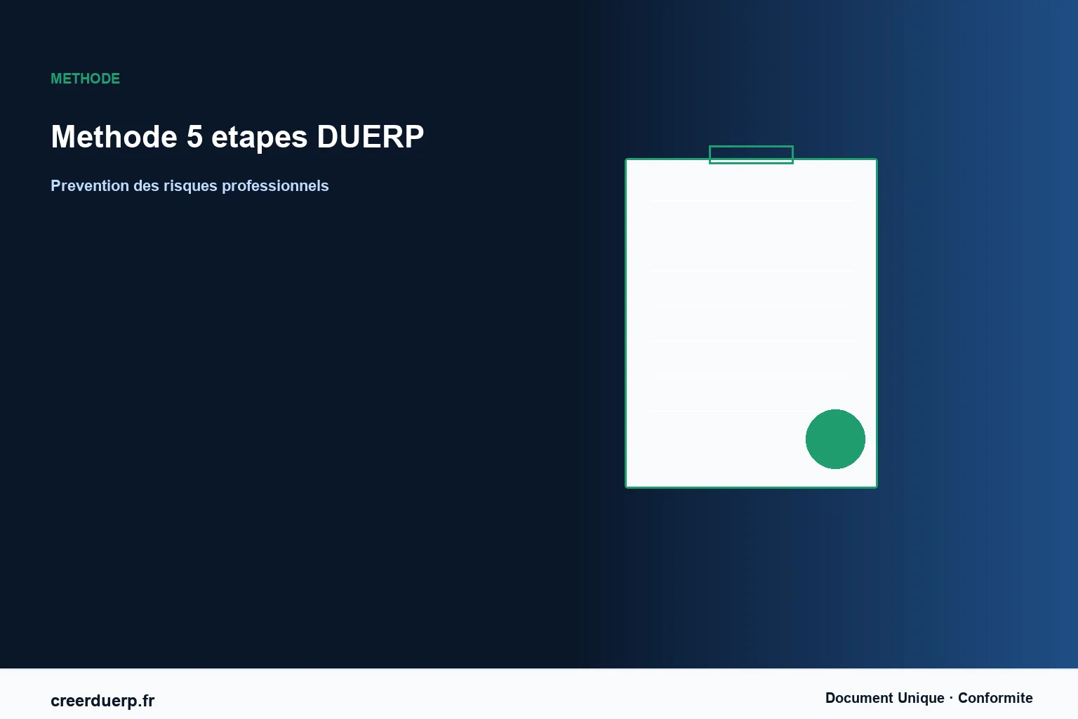 Illustration DUERP methode 5 etapes duerp - prevention des risques professionnels