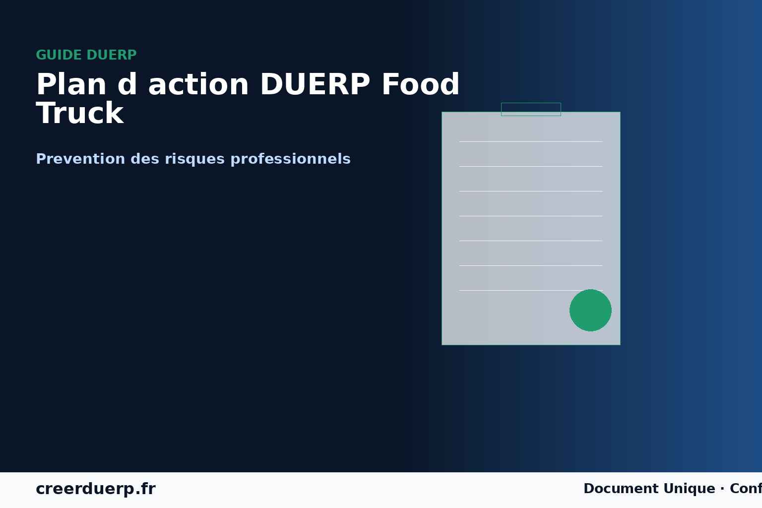 Plan d action DUERP Food Truck — prevention des risques professionnels