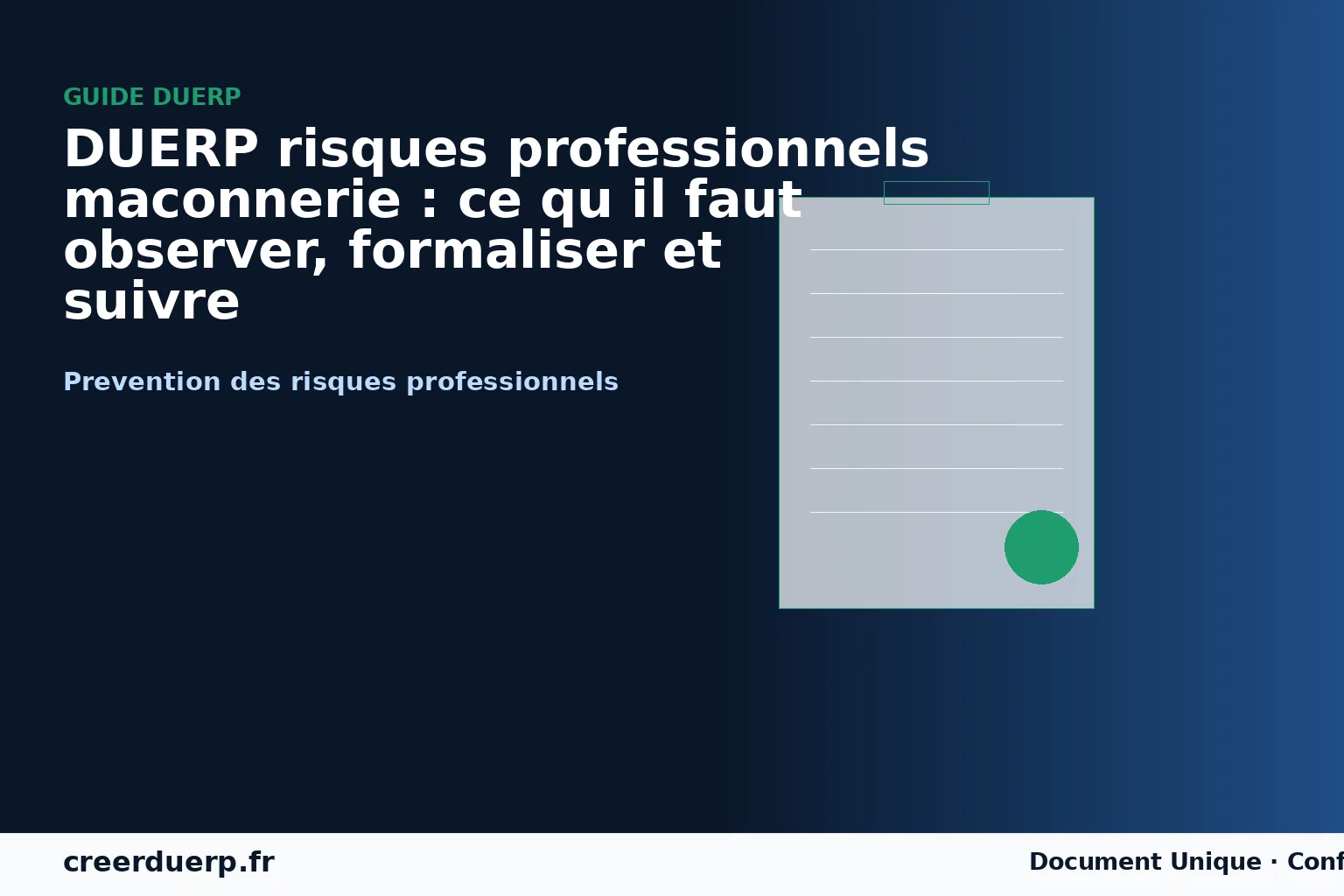 Risques professionnels Maçonnerie — prevention des risques professionnels